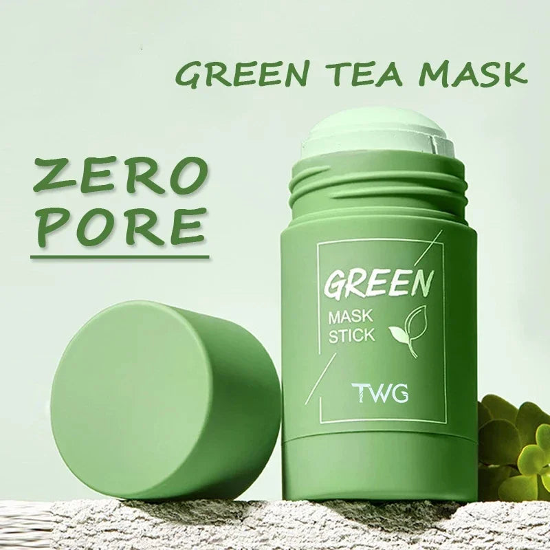 Máscara facial de chá verde, limpeza profunda, controle de óleo, remoção sólida de acne, argila purificadora, máscara facial hidratante, cuidados com a pele