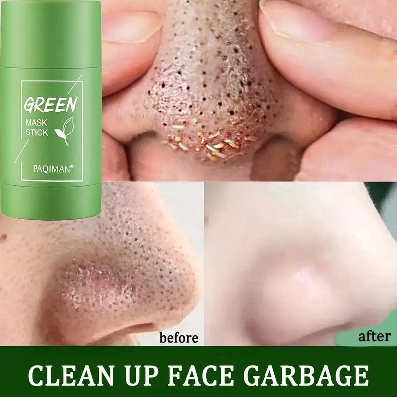 Máscara facial de chá verde, limpeza profunda, controle de óleo, remoção sólida de acne, argila purificadora, máscara facial hidratante, cuidados com a pele